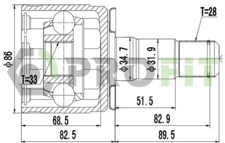 ШРУС PROFIT 2810-2043 (фото 1)