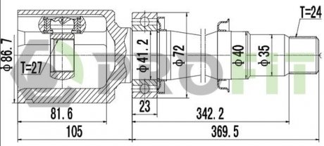 Шрус PROFIT 28102044 (фото 1)