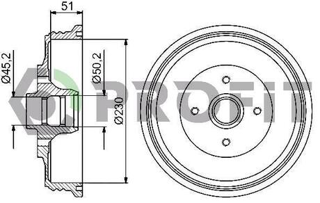 Барабан гальмівний PROFIT 5020-0091 (фото 1)