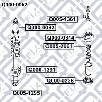 ПИЛЬНИК ЗАДН АМОРТ MITSUBISHI LANCER CS 2000-2009 Q-fix Q0000062