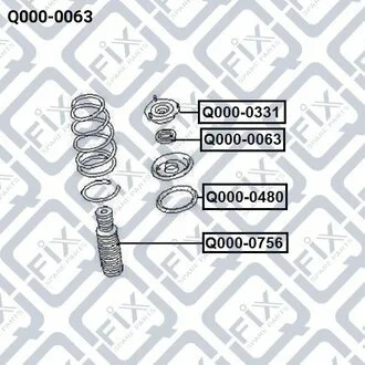 ПОДШИПНИК АМОРТ ПЕРЕДН NISSAN ALMERA CLASSIC 2006-/SUNNY B15/ALMERA N16 2000-2005 Q-fix Q000-0063