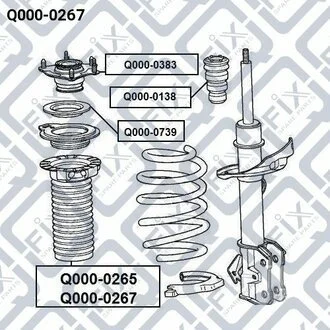 ПИЛЬНИК ПЕРЕДНЬ АМОРТ R HONDA CR-V RE3/RE4 2007-2012 Q-fix Q000-0267 (фото 1)