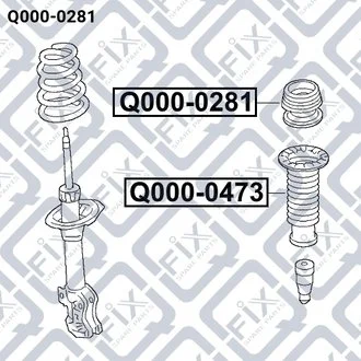 КРЕПЛЕНИЕ АМОРТ ПЕРЕДН TOYOTA YARIS KSP90/NLP90/NSP90/SCP90/NCP90/ZSP90 2005-2011 Q-fix Q000-0281