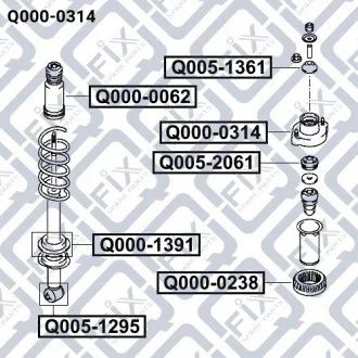 КРІПЛЕННЯ АМОРТ ЗАДН MITSUBISHI LANCER VII/OUTLANDER II/III 1.3-2.4H 09.03- Q-fix Q000-0314 (фото 1)