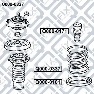 ПЫЛЬНИК АМОРТ ПЕРЕДН TOYOTA AVENSIS ADT25#/AZT25#/CDT250/ZZT25# 2003-2008 Q-fix Q000-0337