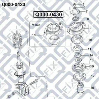 КРІПЛЕННЯ АМОРТ ПЕРЕД CHEVROLET MATIZ/SPARK (M100) 1998-2005 Q-fix Q000-0430 (фото 1)