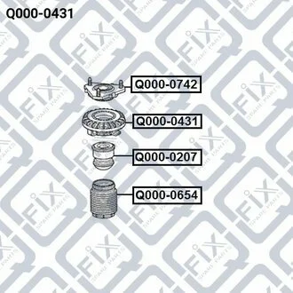 ПОДШИПНИК АМОРТ ПЕРЕДН HONDA CIVIC FK 5D 2006-2012 Q-fix Q0000431 (фото 1)