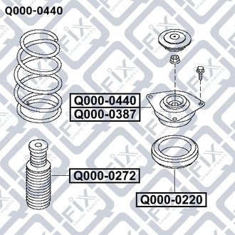 КРЕПЛЕНИЕ АМОРТ ПЕРЕДН R NISSAN MICRA K12 2002-2010/TIIDA C11 2005-2012/NOTE E11E 2005-2012 Q-fix Q0000440