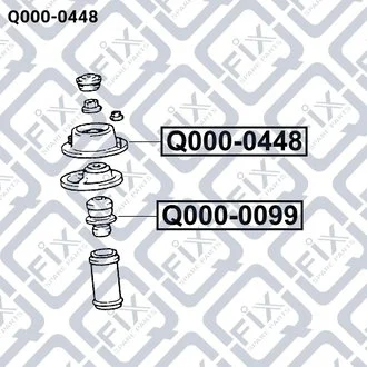 КРЕПЛЕНИЕ АМОРТ ПЕРЕДН HYUNDAI ELANTRA/LANTRA (AJ) 1990-1995/MITSUBISHI LANCER/COLT C51A-C77A 1988-1995 Q-fix Q000-0448