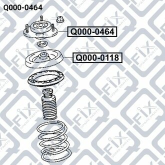 КРЕПЛЕНИЕ АМОРТ ПЕРЕДН TOYOTA CARINA E AT19#/ST191/CT190 1992-1997 Q-fix Q000-0464 (фото 1)