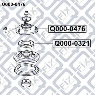 КРЕПЛЕНИЕ АМОРТ ПЕРЕДН HONDA HR-V GH1/GH2/GH3/GH4 1998-2005 Q-fix Q000-0476 (фото 1)