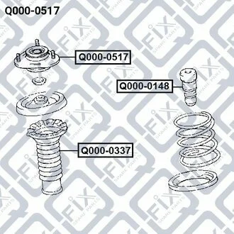 КРЕПЛЕНИЕ АМОРТ ПЕРЕДН TOYOTA AVENSIS ADT25/AZT25/CDT250/ZZT25 2003-2008 Q-fix Q0000517