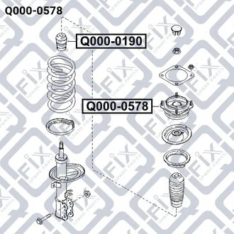 КРЕПЛЕНИЕ АМОРТ ПЕРЕДН KIA SHUMA II 1.6/1.8 05.01-08.04 Q-fix Q000-0578