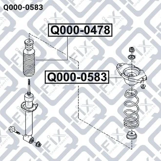 КРЕПЛЕНИЕ АМОРТ ЗАДН NISSAN PRIMERA P12 2001-2007 Q-fix Q0000583