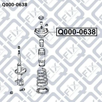 КРЕПЛЕНИЕ АМОРТ ЗАДН TOYOTA AVENSIS 1997-2003/CARINA E 1.6-2.0D 04.92-02.03 Q-fix Q0000638