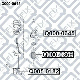 КРІПЛЕННЯ АМОРТ ЗАДН NISSAN ALMERA B10RS (CLASSIC) 2006-2012/SUNNY B15/ALMERA N16 2000-2005/PRIMERA P12 2001-2007 Q-fix Q0000645