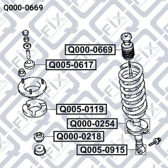 ПЫЛЬНИК ПЕРЕДНЕГО АМОРТИЗАТОРА Q-fix Q0000669