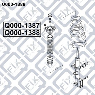 КРІПЛЕННЯ АМОРТ ЗАДН R HYUNDAI TUCSON 2004-2010/KIA SPORTAGE III 04.04- Q-fix Q000-1388