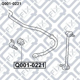 ВТУЛКА СТАБ-РА ЗАДН D 14 TOYOTA HIGHLANDER/LEXUS RX300 01.98-02.03/LEXUS RX330/350(JPP) 01.06 - 12.08 Q-fix Q001-0221 (фото 1)