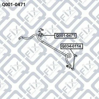 ВТУЛКА СТАБ-РА ПЕРЕДН D 20 MITSUBISHI LANCER X 2007-2017 Q-fix Q001-0471