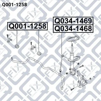 Втулка переднього стабілізатора Q-fix Q001-1258