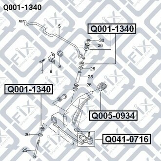 ВТУЛКА СТОЙКИ СТАБИЛИЗАТОРА Q-fix Q0011340 (фото 1)