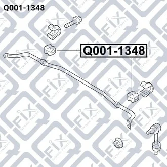 ВТУЛКА СТАБ-РА ЗАДН D 17.5 HYUNDAI IX35 1.6/1.7D/2.0D 2010- Q-fix Q001-1348