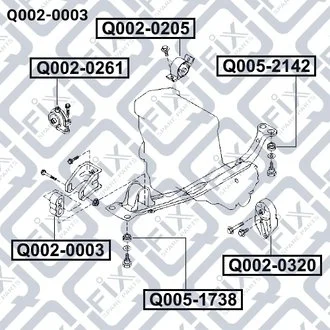 Подушка двигуна передня Q-fix Q0020003