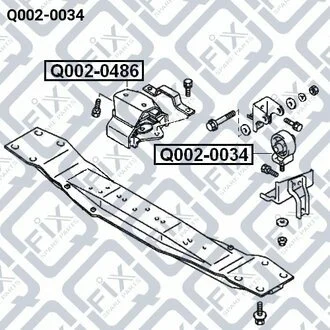 ПОДУШКА ДВИГАТЕЛЯ ЗАДН L MITSUBISHI PAJERO II V14W-V55W 1991-2004 Q-fix Q0020034