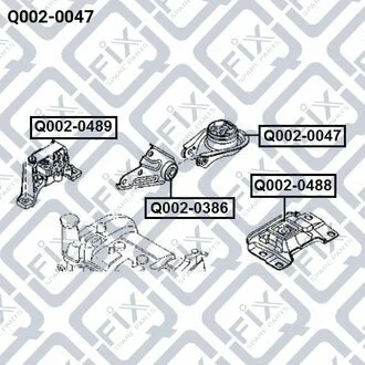ПОДУШКА ДВИГАТЕЛЯ ЗАДН MAZDA 3 BK 2003-2008 Q-fix Q002-0047