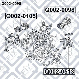 ПОДУШКА ДВИГАТЕЛЯ ЗАДН HONDA CR-V RE3/RE4 2007-2012 Q-fix Q002-0098