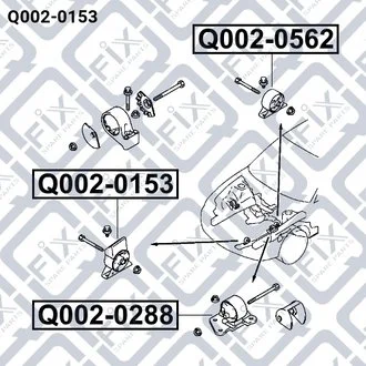 ПОДУШКА ДВИГУНА ПЕРЕДН AT MITSUBISHI CARISMA DA 1995-2003/SPACE STAR DG1A/DG3A/DG4A/DG5A 1998-2004 Q-fix Q002-0153