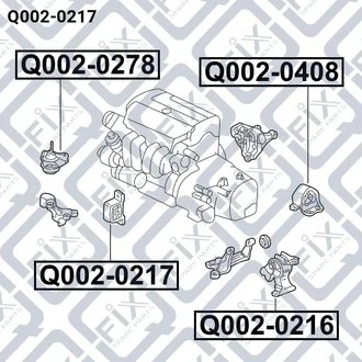 ПОДУШКА ДВИГАТЕЛЯ ПЕРЕДН HONDA CIVIC EU/EP/ES 2001-2006 Q-fix Q002-0217
