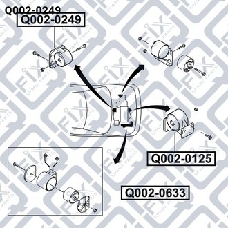 ПОДУШКА ДВИГАТЕЛЯ ЗАДН HYUNDAI ACCENT/VERNA 1999-2013 Q-fix Q002-0249 (фото 1)