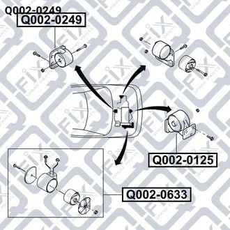 ПОДУШКА ДВИГАТЕЛЯ ЗАДН HYUNDAI ACCENT/VERNA 1999-2013 Q-fix Q002-0249