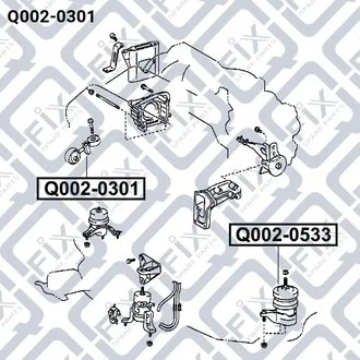 ПОДУШКА ДВИГАТЕЛЯ R TOYOTA KLUGER L/V ACU25/MCU25 4WD 2000-2007 Q-fix Q002-0301