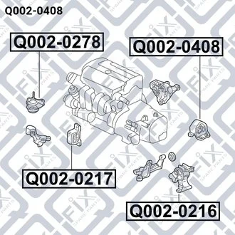 ПОДУШКА ДВИГАТЕЛЯ ЗАДНЯЯ АКПП Q-fix Q0020408