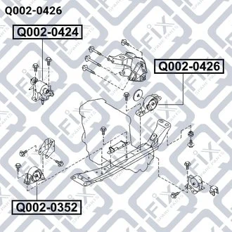 ПОДУШКА ДВИГУНА ЗАДН NISSAN PRIMERA P12 2001-2007 Q-fix Q002-0426
