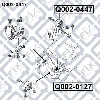 ПОДУШКА ДВИГАТЕЛЯ ЗАДН MT MITSUBISHI LANCER CY 2007-2017 Q-fix Q002-0447