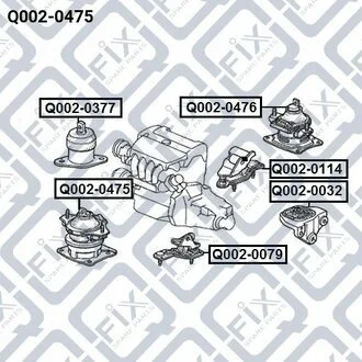 ПОДУШКА ДВИГАТЕЛЯ ПЕРЕДН (ГИДРО) AT HONDA ACCORD CL 2002-2008 Q-fix Q002-0475