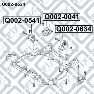 Подушка двигуна задня HYUNDAI ELANTRA (HD) 2006-2011 Q-fix Q002-0634 (фото 1)