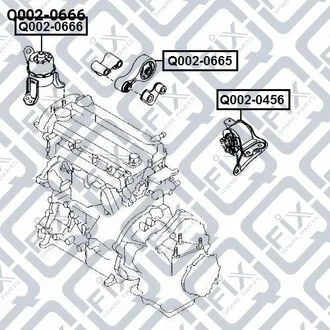 Подушка двигуна права (гідравлічна) MAZDA 6 GH 2008-2013 Q-fix Q002-0666