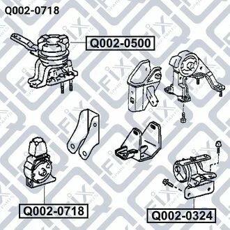 Подушка двигуна передня TOYOTA AVENSIS AT220/AZT220/CDT220/CT220/ST220/ZZT220 1997-2003 Q-fix Q0020718
