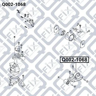 ПОДУШКА ДВИГАТЕЛЯ ЗАДН HYUNDAI GETZ 1.4-1.6L-ALPHA DOHC,DOHC-MPI,DIESEL,5MT2WD; Q-fix Q002-1068 (фото 1)