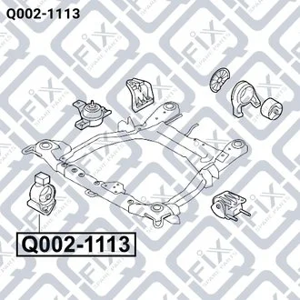 ПОДУШКА ДВИГАТЕЛЯ ПЕРЕДН HYUNDAI SANTA FE II 2006-2012/KIA SORENTO II 2.2D/2.4/3.5 03.06- Q-fix Q002-1113