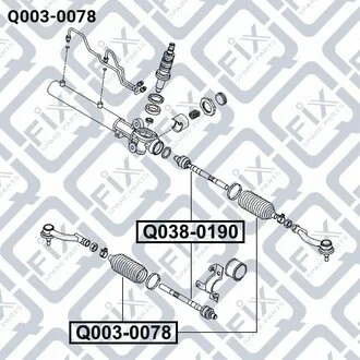 ПЫЛЬНИК РУЛЕВ ТЯГ HYUNDAI TUCSON 2004-2010,KIA SPORTAGE 2004-2010 Q-fix Q003-0078