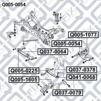 Сайлентблок заднього верхнього важеля MR589460 MITSUBISHI Q-fix Q0050054