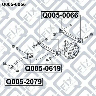 Сайлентблок заднього поперечного важеля Q-fix Q0050066