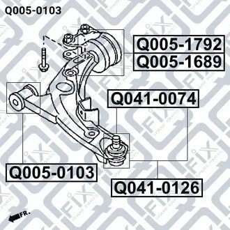 САЙЛЕНТБЛОК ПЕРЕДН ПЕРЕД РЫЧАГА MAZDA CX-7 ER 2006-2012 Q-fix Q0050103