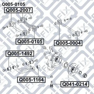 САЙЛЕНТБЛОК ЗАДН ТЯГИ MERCEDES BENZ ML-CLASS 164 2 Q-fix Q0050105